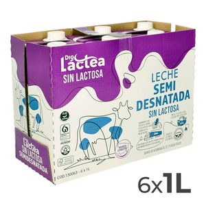 DIA LACTEA leche semidesnatada sin lactosa envase 1 lt PACK 6 – LA EXCLUSIVA