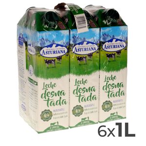 ASTURIANA leche desnatada envase 1 lt PACK 6