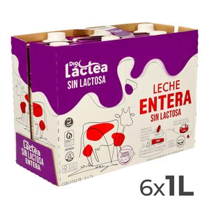 DIA LACTEA leche entera sin lactosa envase 1 lt PACK 6DIA LACTEA leche entera sin lactosa envase 1 lt PACK 6
