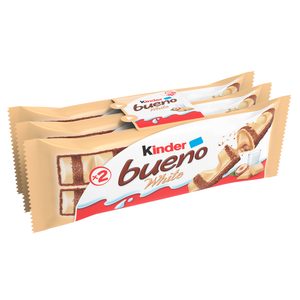 KINDER Bueno white chocolate blanco pack 3 unidades 117 gr