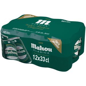 MAHOU cerveza clásica pack 12 latas 33 cl