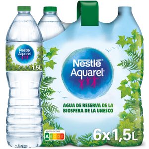 AQUAREL agua mineral natural botella 1.5 lt PACK 6