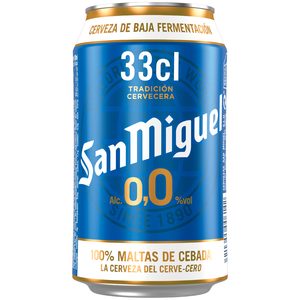 SAN MIGUEL cerveza 0,0% alcohol lata 33 cl