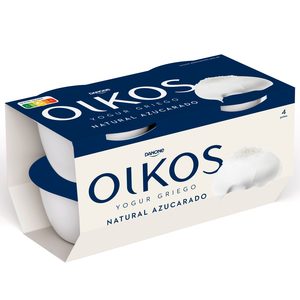 DANONE OIKOS yogur griego natural azucarado pack 4 unidades 110 gr